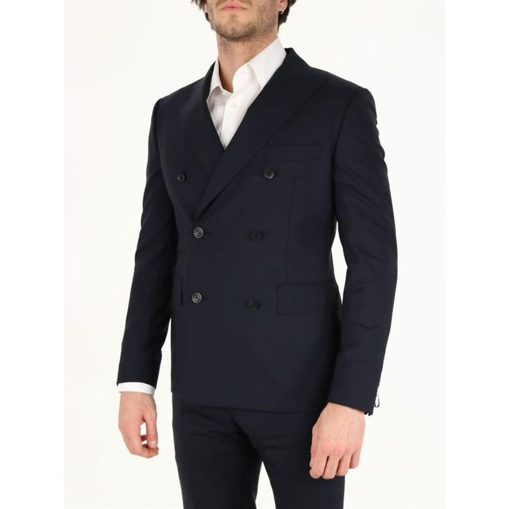 TONELLO Men's Double-Breasted Suit Jacket Men BLUE Outerwear